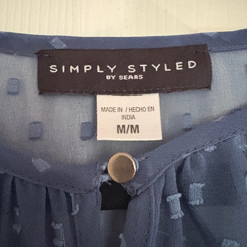 Simply Styled Blue Ruffle Sleeve Blouse - Picture 3 of 3